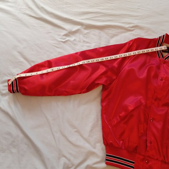 1980s Pla-Jac by Dunbrooke E-One Fire Trucks Red Satin Jacket Adult Large - Picture 16 of 16